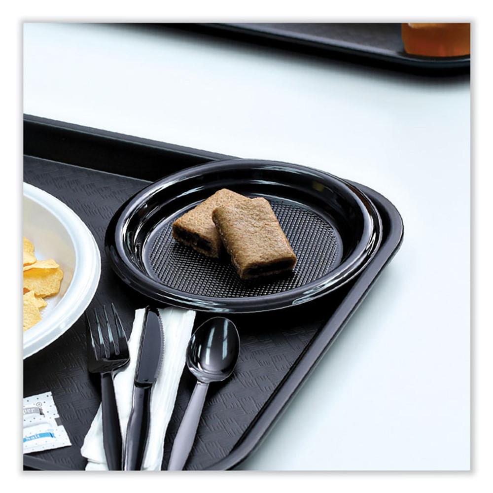 BOARDWALK PLTHIPS9BL Hi-Impact Plastic Dinnerware, Plate, 9" dia, Black, 500/Carton