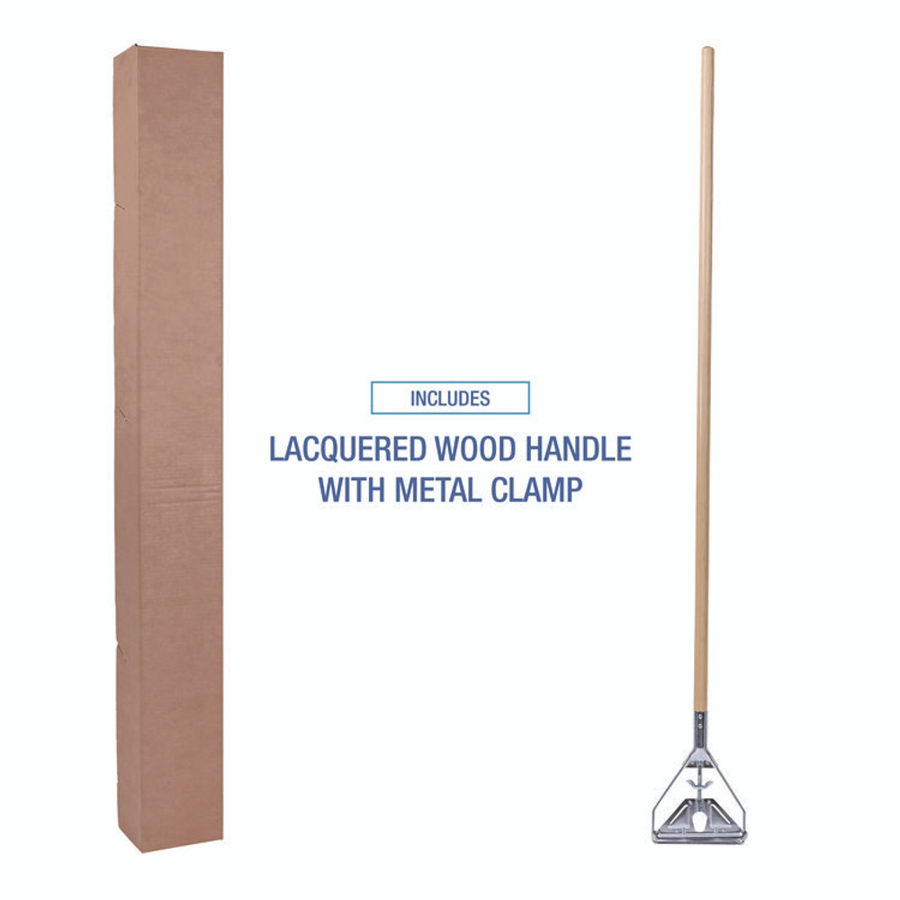 BOARDWALK 605 Quick Change Metal Head Mop Handle for No. 20 and Up Heads, 62" Wood Handle