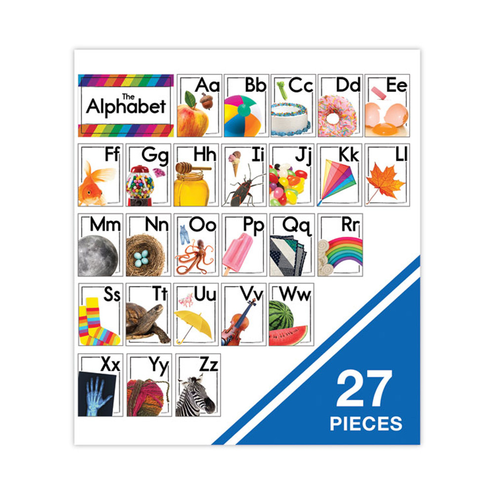 CARSON-DELLOSA EDUCATION 110517 Curriculum Bulletin Board Sets, 27-Piece Set, Alphabet, 16" x 10.5", Multicolor