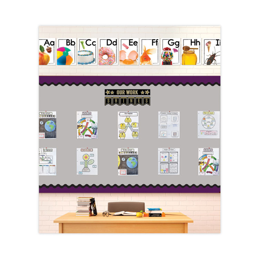 CARSON-DELLOSA EDUCATION 110517 Curriculum Bulletin Board Sets, 27-Piece Set, Alphabet, 16" x 10.5", Multicolor