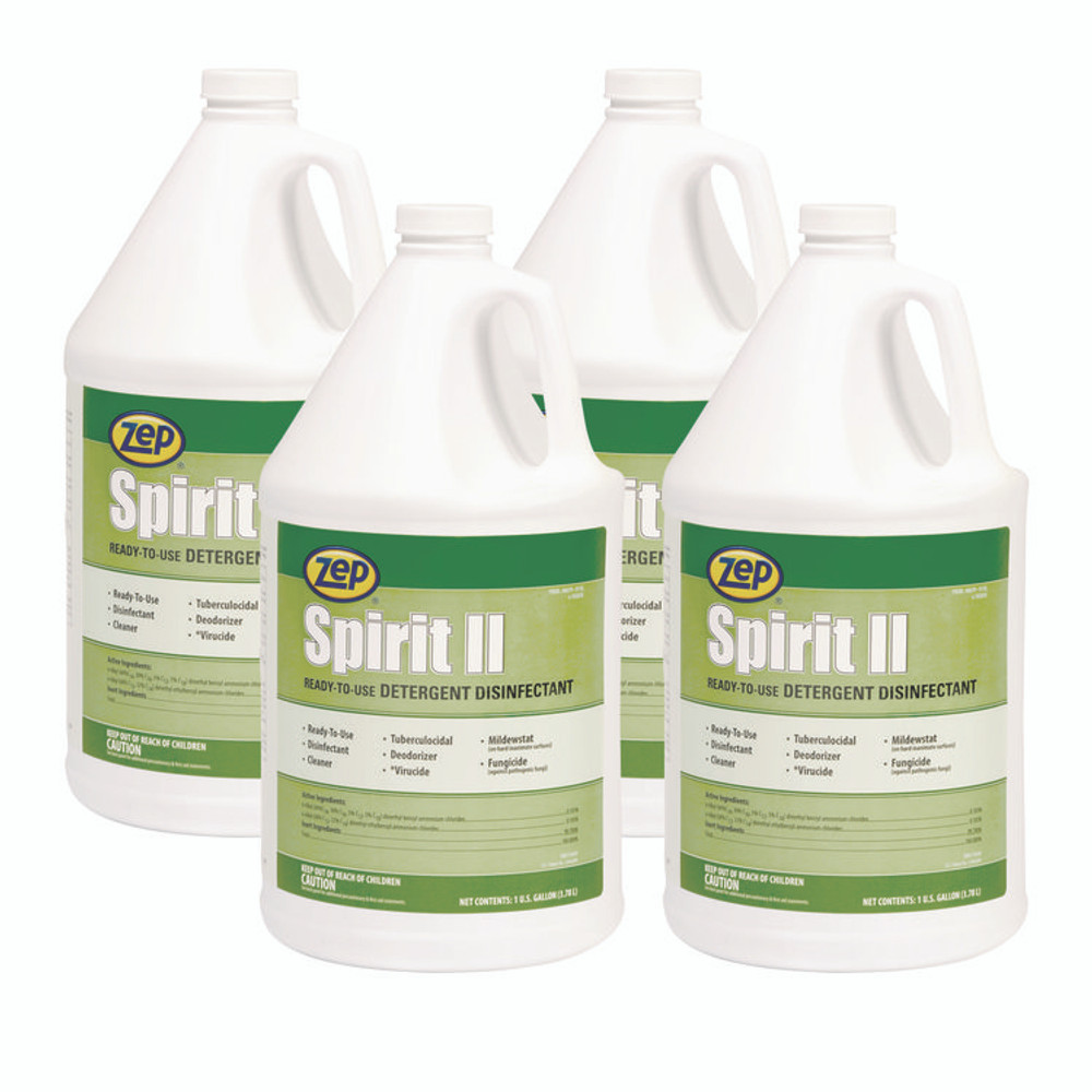 ZEP INC. 67923 Spirit II Ready-to-Use Disinfectant, Citrus Scent, 1 gal Bottle, 4/Carton