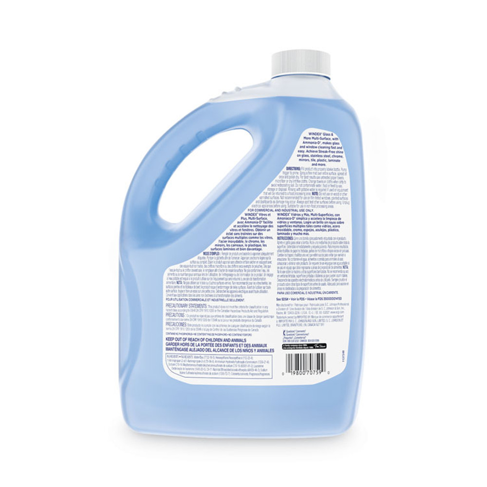 SC JOHNSON Windex® 696503 Glass Cleaner with Ammonia-D, 1 gal Bottle, 4/Carton