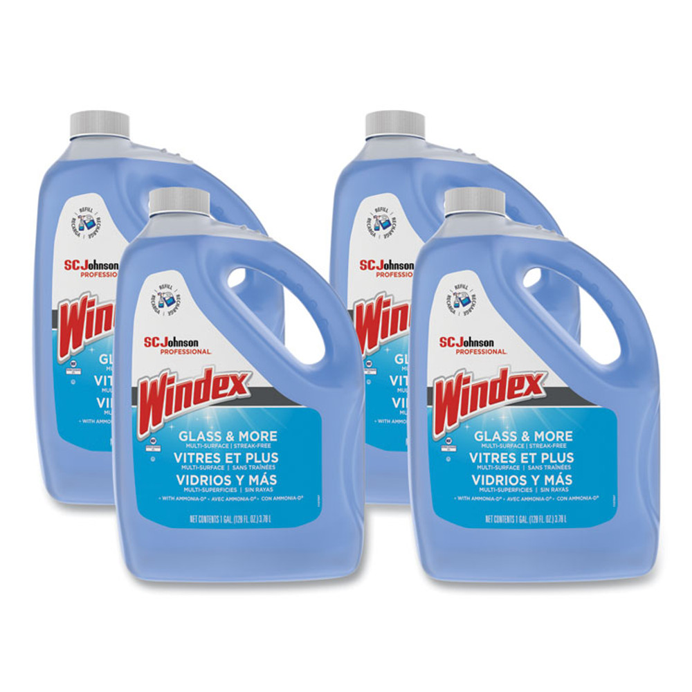 SC JOHNSON Windex® 696503 Glass Cleaner with Ammonia-D, 1 gal Bottle, 4/Carton