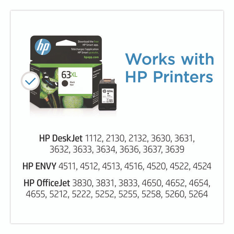 HP INC F6U64AN HP 63XL, (F6U64AN) High-Yield Black Original Ink Cartridge