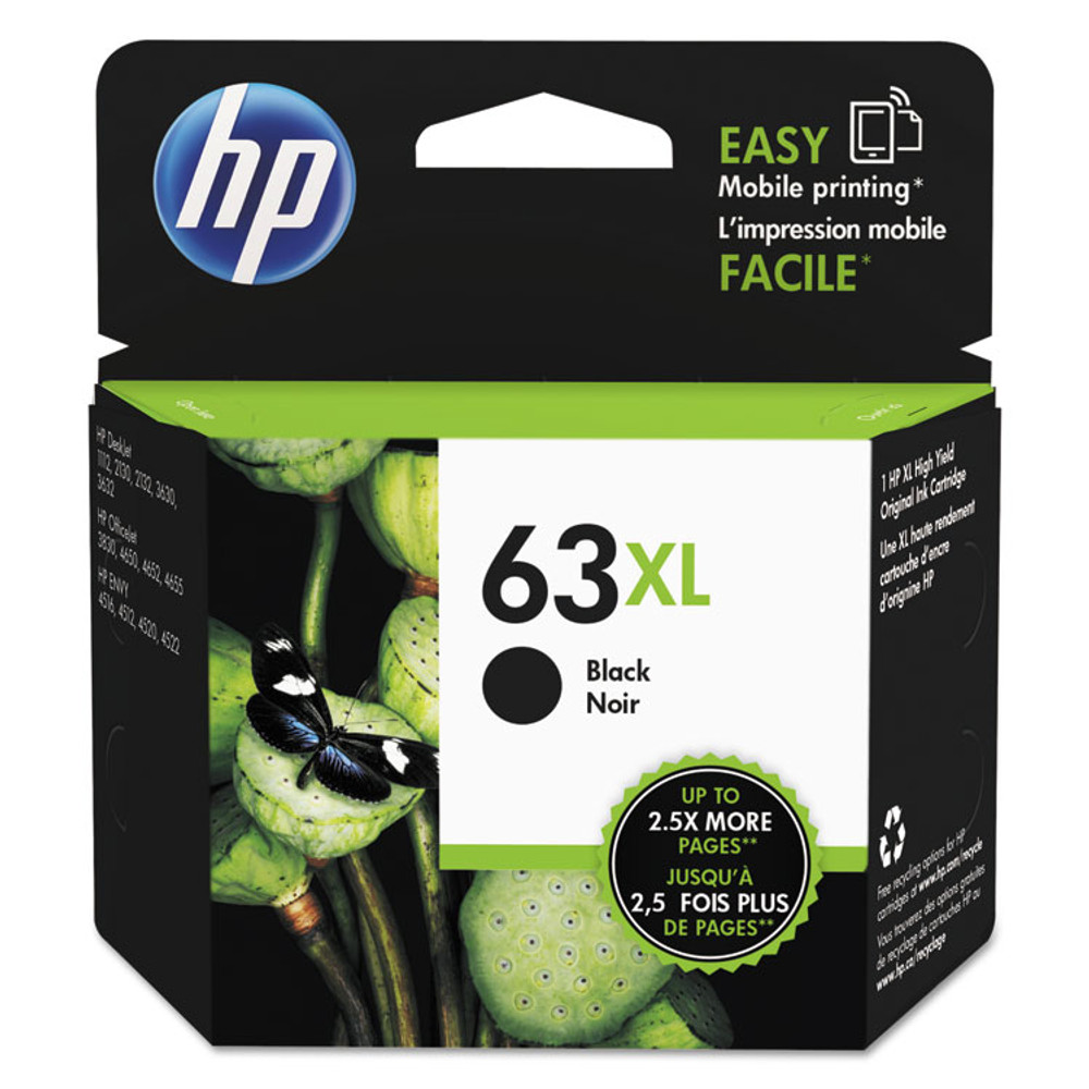 HEWLETT PACKARD SUPPLIES HP F6U64AN HP 63XL, (F6U64AN) High-Yield Black Original Ink Cartridge