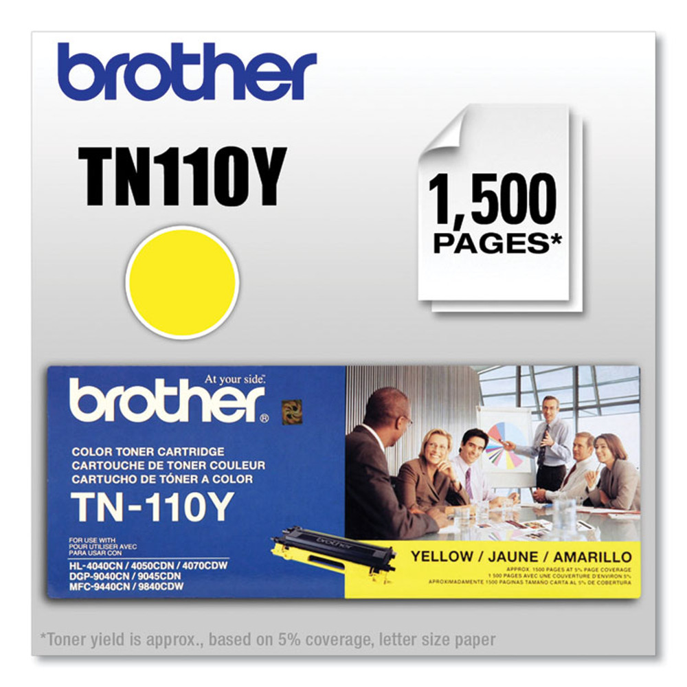 BROTHER INTL. CORP. TN110Y TN110Y Toner, 1,500 Page-Yield, Yellow