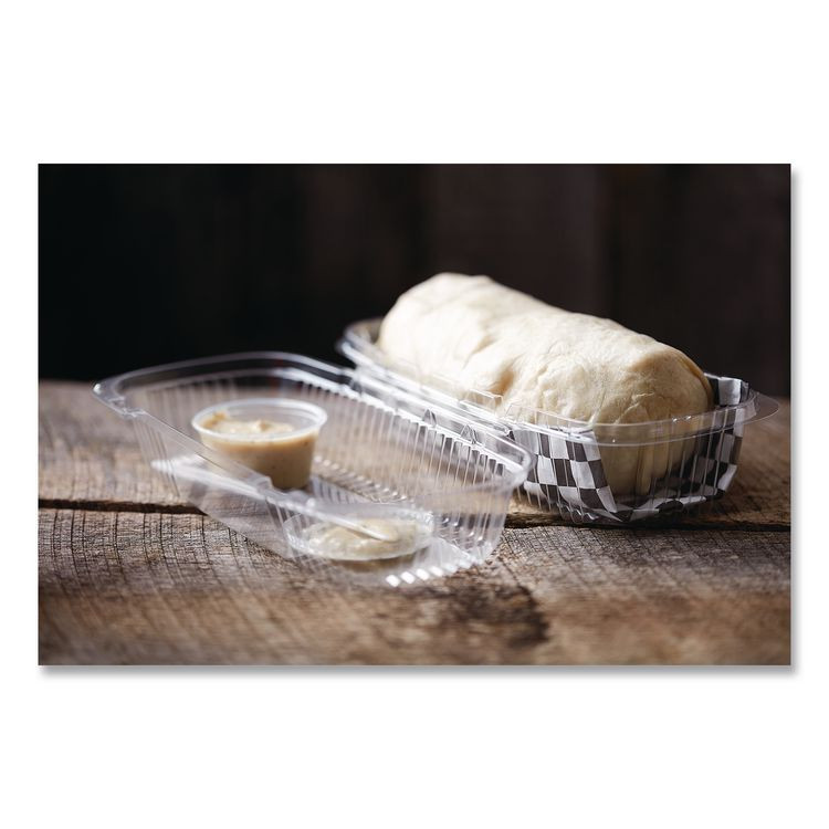 PACTIV EVERGREEN CORPORATION YCI81049 ClearView SmartLock Hinged Lid Container, Hoagie Container, 27 oz, 9.3 x 4.5 x 3, Clear, Plastic, 250/Carton