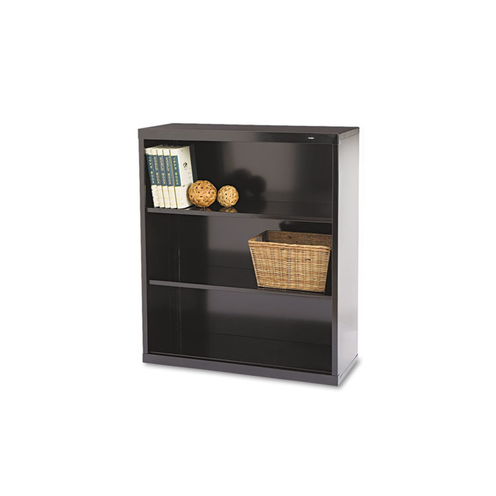 TENNSCO B42BK Metal Bookcase, Three-Shelf, 34.5w x 13.5d x 40h, Black