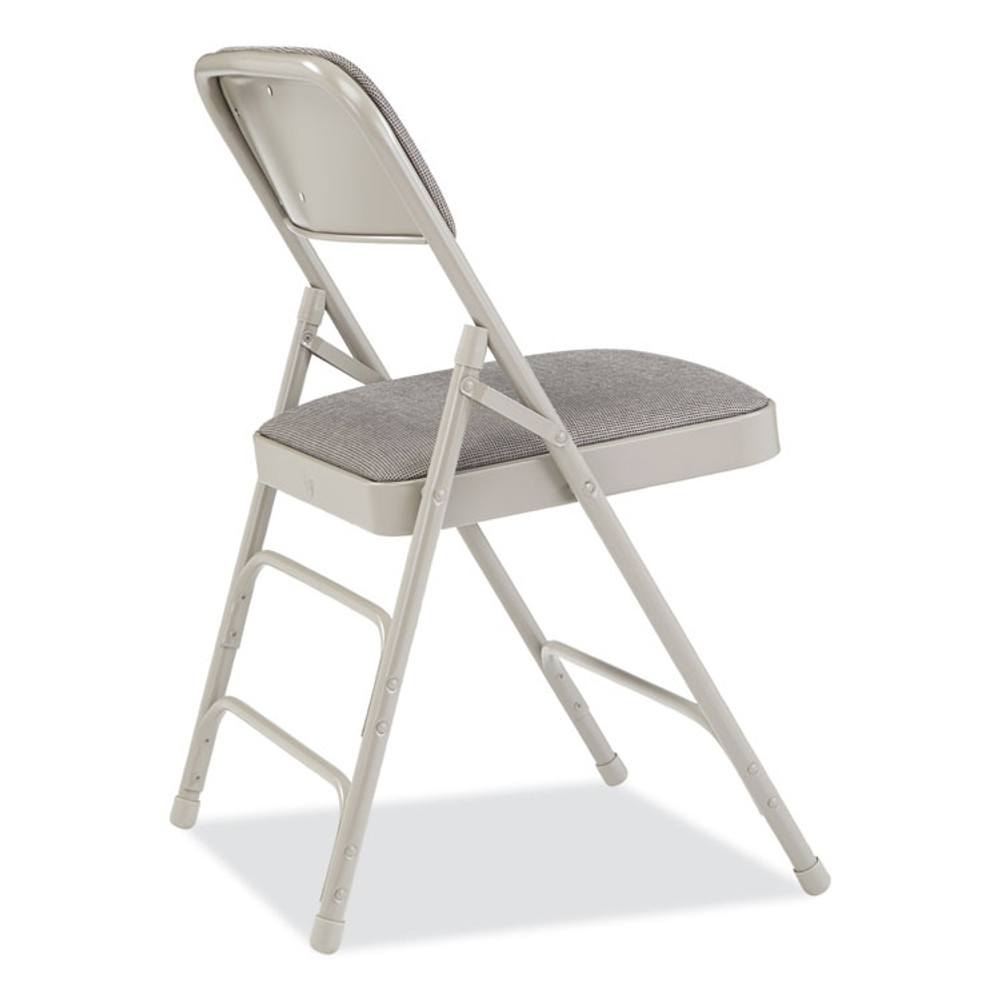 NATIONAL PUBLIC SEATING NPS® 2302 2300 Series Fabric Triple Brace Double Hinge Premium Folding Chair, Supports Up to 500 lb, Greystone, 4/Carton