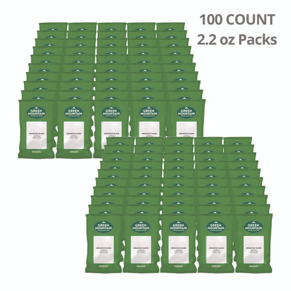 KEURIG DR PEPPER Green Mountain Coffee® 4432 Breakfast Blend Coffee Fraction Packs, 2.2 oz, 100/Carton