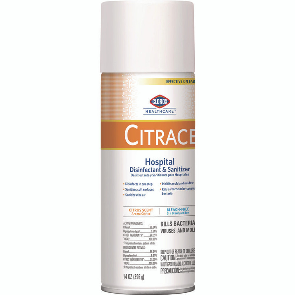 CLOROX SALES CO. Healthcare® 49100 Citrace Hospital Disinfectant and Sanitizer, Citrus, 14 oz Aerosol Spray, 12/Carton