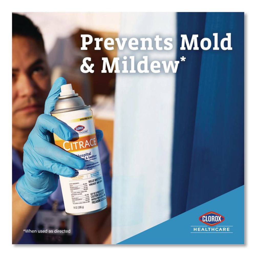 CLOROX SALES CO. Healthcare® 49100 Citrace Hospital Disinfectant and Sanitizer, Citrus, 14 oz Aerosol Spray, 12/Carton