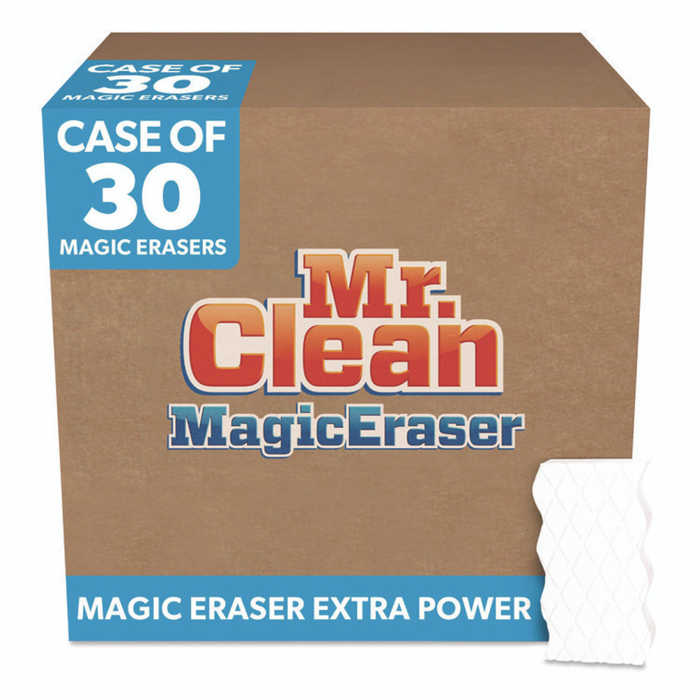 PROCTER & GAMBLE Mr. Clean® 16449 Magic Eraser Extra Durable, 4.6 x 2.4, 0.7" Thick, White, 30/Carton