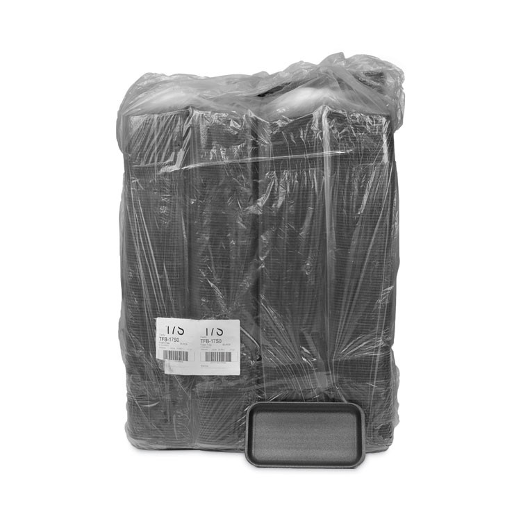 PACTIV EVERGREEN CORPORATION 0TFB17S00000 Meat Tray, #17S, 8.3 x 4.8 x 0.65, Black, Foam, 1,000/Carton