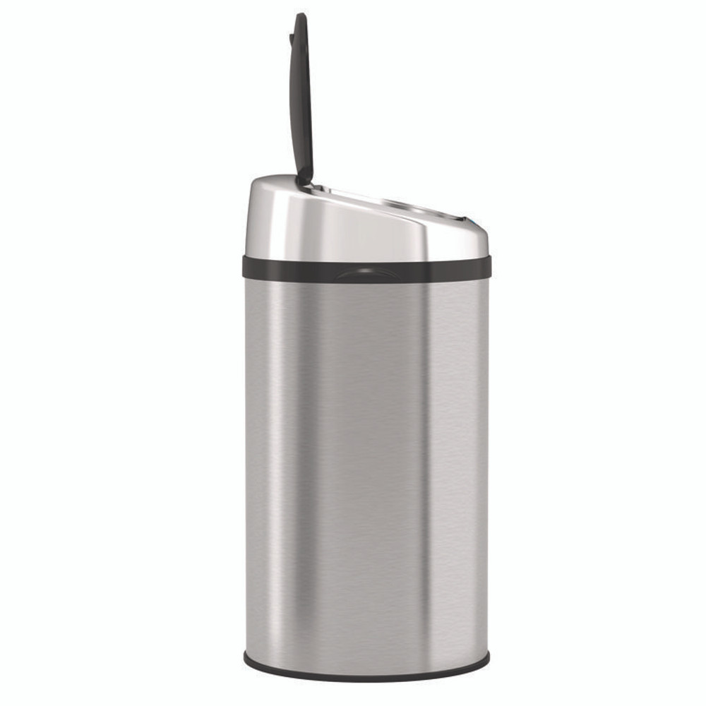 HLS COMMERCIAL HLS08RCB Sensor Trash Can, 8 gal, Plastic/Stainless Steel, Silver