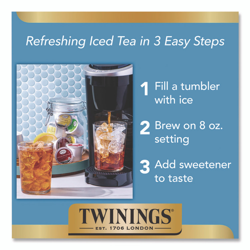 TWININGS NORTH AMERICA INC TNA23048 Iced Tea K-Cups, Unsweetened Black, 24/Box