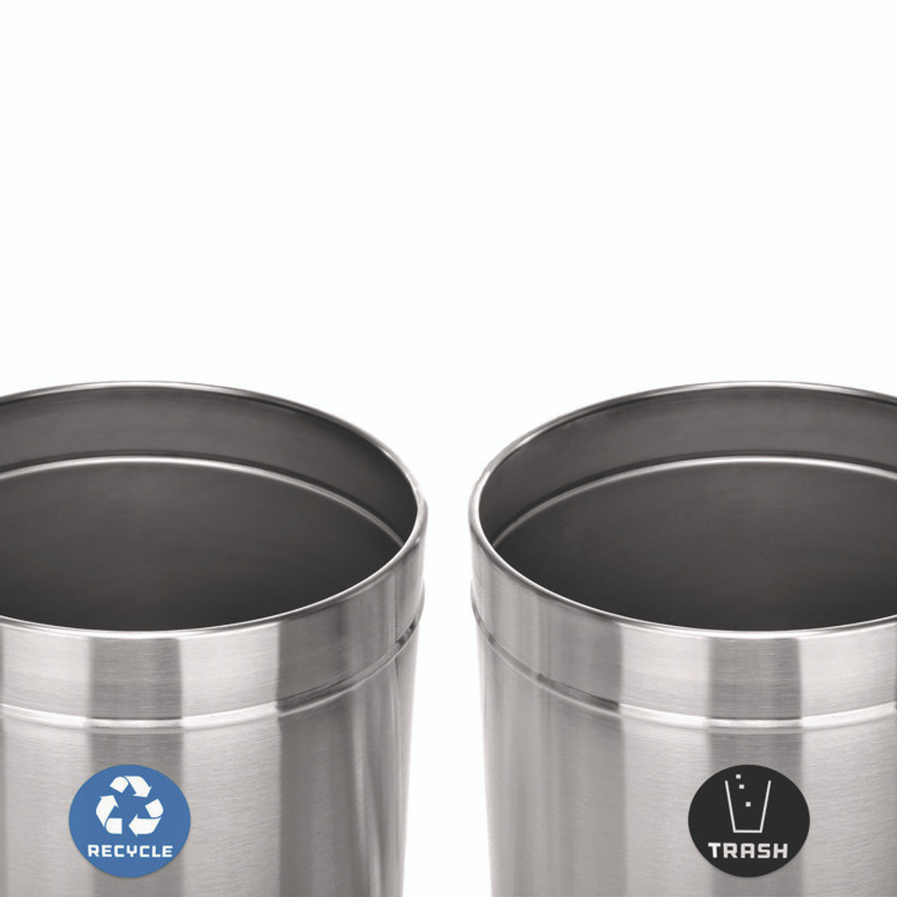 ALPINE INDUSTRIES ALP47527RT 27 Gallon Stainless Steel Recycling Can and Trash Receptacle, Brushed Stainless Steel