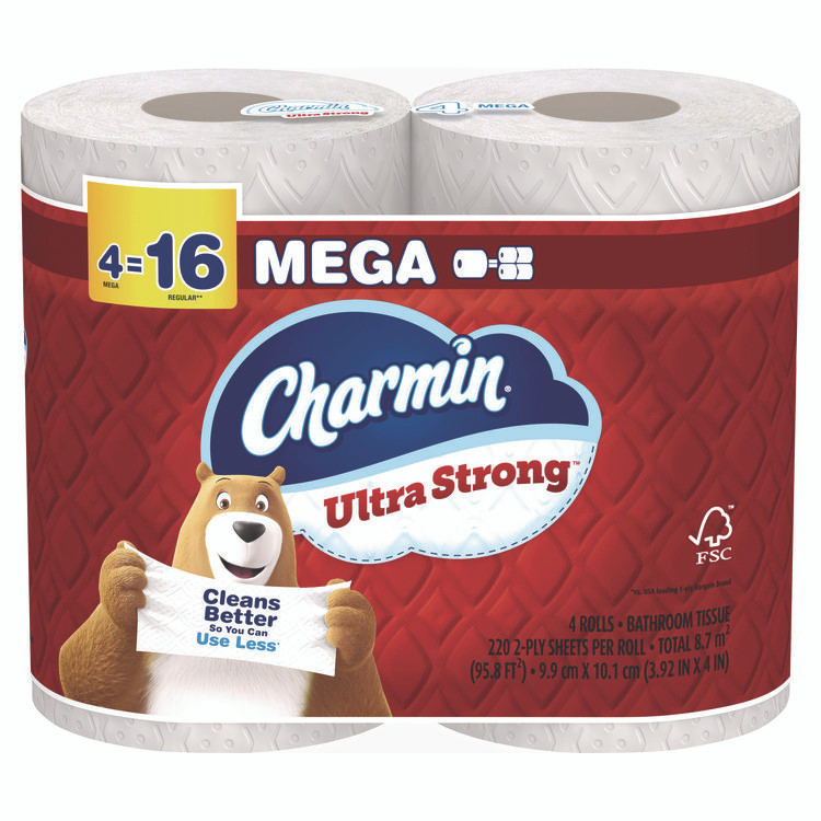 PROCTER & GAMBLE Charmin® 13220 Ultra Strong Bathroom Tissue, Septic Safe, 2-Ply, White, 220 Sheets/Roll, 4 Rolls/Pack, 8 Packs/Carton