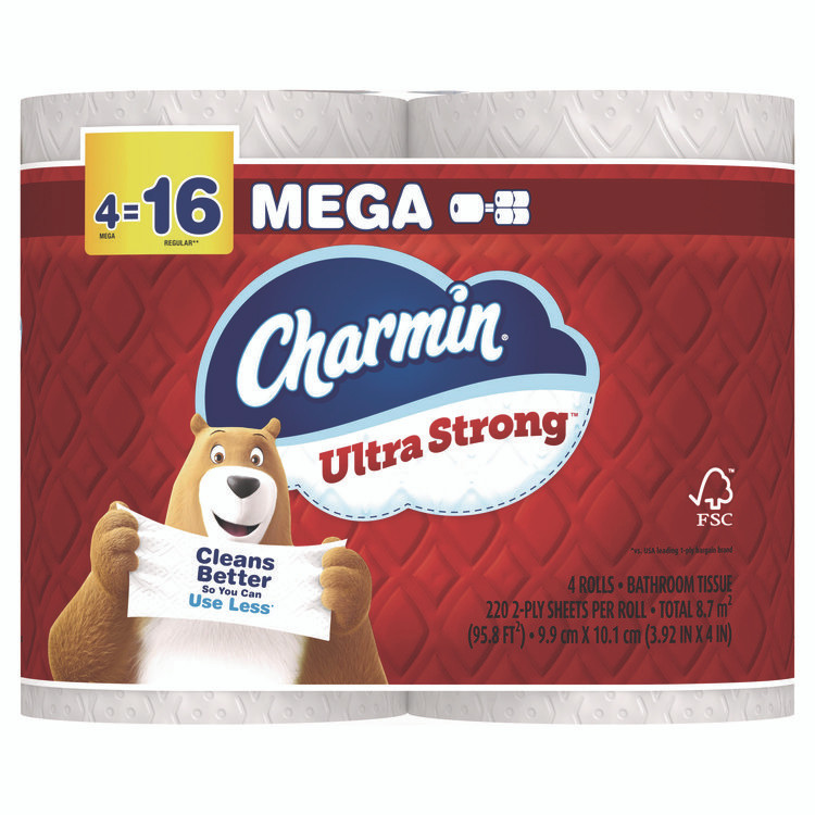 PROCTER & GAMBLE Charmin® 13220 Ultra Strong Bathroom Tissue, Septic Safe, 2-Ply, White, 220 Sheets/Roll, 4 Rolls/Pack, 8 Packs/Carton