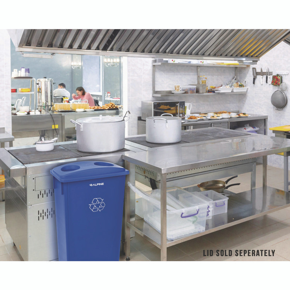 ALPINE INDUSTRIES 477RBLU Slim 23 Gallon Recycling Bin, Plastic, Blue