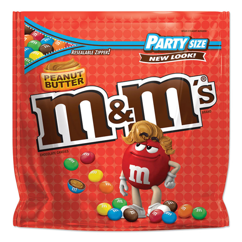 MARS, INC. & M's® 55085 Chocolate Candies, Peanut Butter, 38 oz Resealable Bag