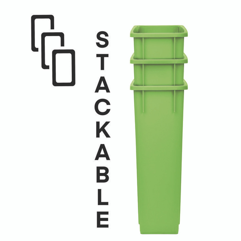 ALPINE INDUSTRIES ALP477LGRN Slim 23 Gallon Recycling Bin, Plastic, Lime Green