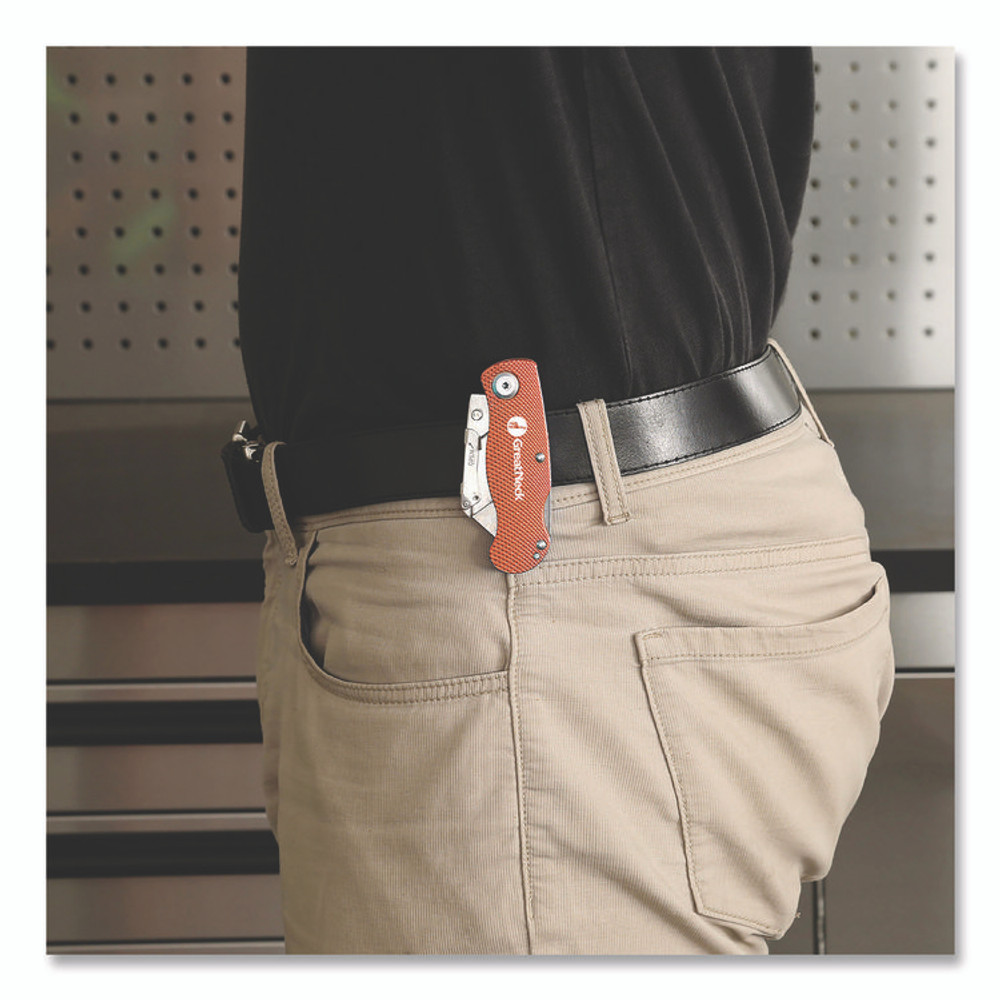 GREAT NECK SAW MFG. 74201 Quick Change Lock Back Utility Knife, 3.5" Aluminum Handle, Orange