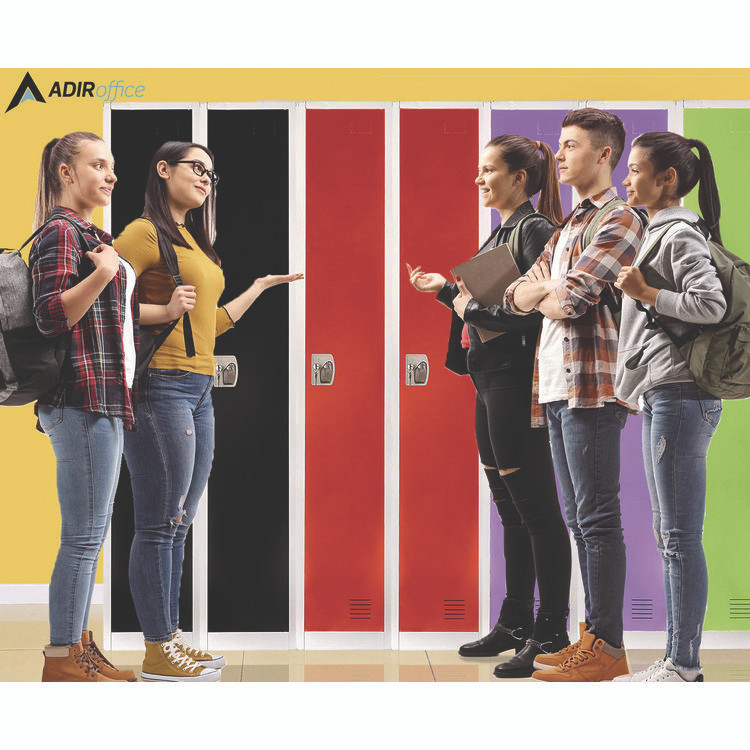 ADIROFFICE I629201RED Steel Storage Locker, 1 Compartment, 12 x 12 x 72, Red