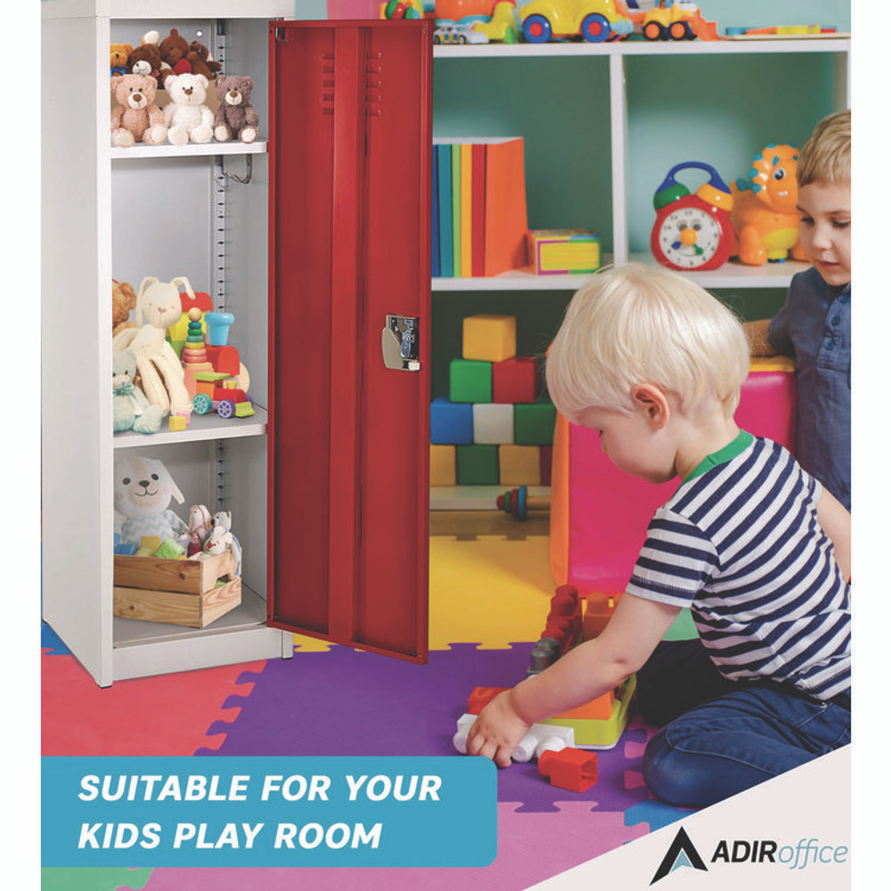 ADIROFFICE I62901RED Steel Storage Locker, 1 Compartment, 15 x 15 x 48, Red