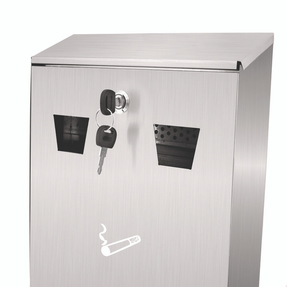 ALPINE INDUSTRIES ALP49001SS Wall-Mounted Safe Cigarette Disposal Station Outdoor Ashtray, Stainless Steel