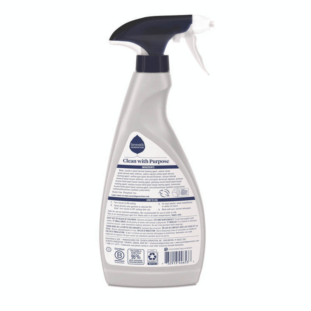 SEVENTH GENERATION 67362378 Laundry Stain Remover, Fragrance-Free, 16 oz Spray Bottle, 8/Carton