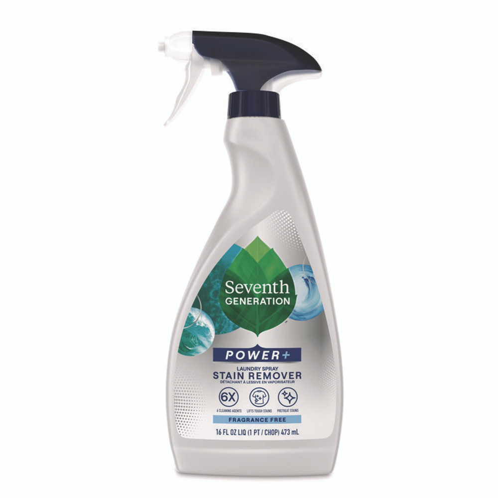 SEVENTH GENERATION 67362378 Laundry Stain Remover, Fragrance-Free, 16 oz Spray Bottle, 8/Carton