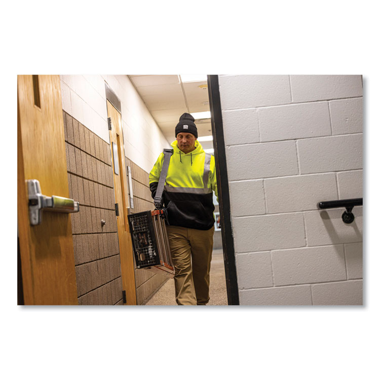 TENACIOUS HOLDINGS, INC. ergodyne® 21885 GloWear 8373 Hi-Vis Class 3 Hooded Sweatshirt with Black Bottom, Polar Fleece, Lime, X-Large