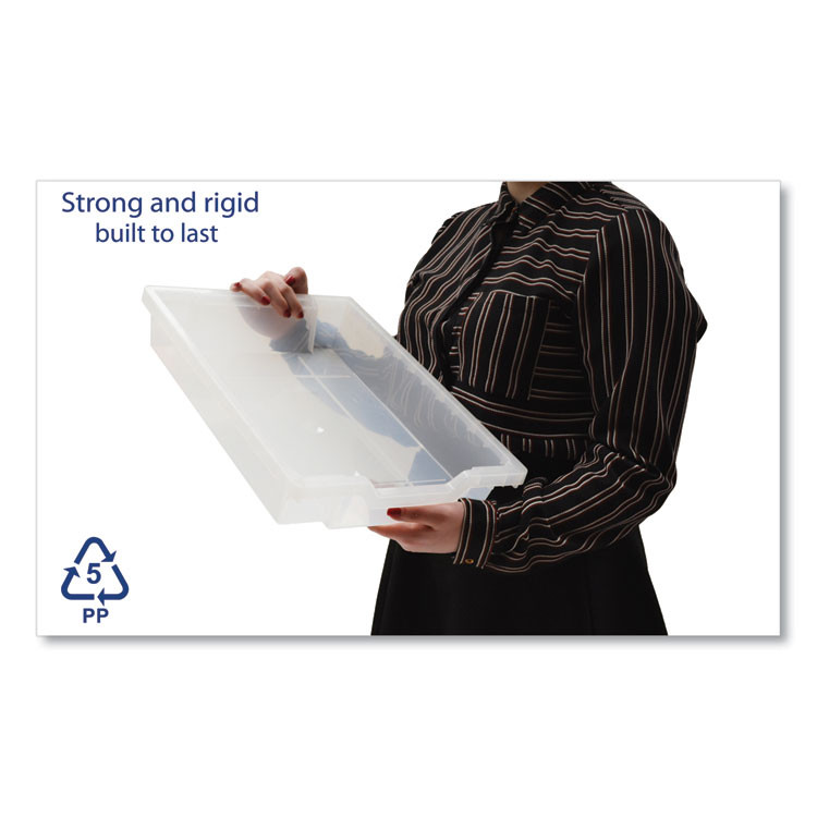 GRATNELLS USA, LLC FS0120P8 F1 Shallow Trays for Gratnells Storage Frames and Trolleys, 1.85 gal Capacity, 12.28" x 16.81" x 3.25", Trans Frost, 8/Pack