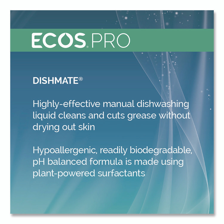 EARTH FRIENDLY PRODUCTS ECOS® PL97216CT Dishmate Manual Dish Liquid, Free and Clear, 25 oz Squeeze Bottle, 6/Carton