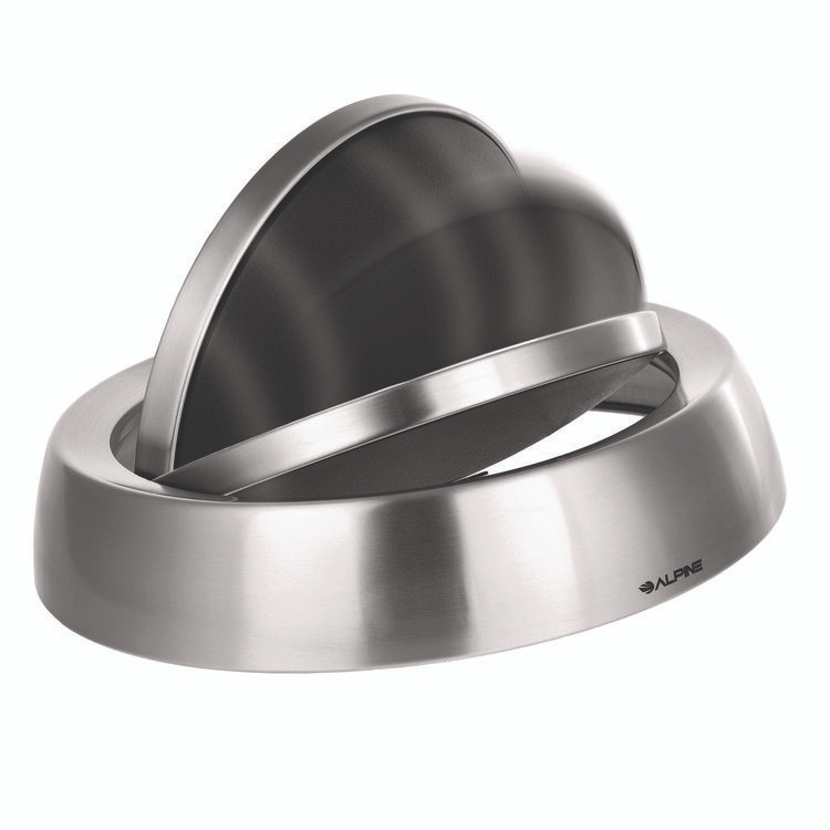 ALPINE INDUSTRIES ALP47065LC 17 Gal Stainless Steel Swivel Trash Can Cover, 15.7 x 15.67 x 15.67, Silver