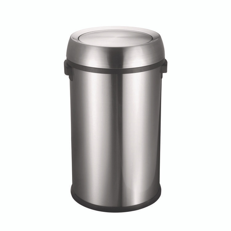 ALPINE INDUSTRIES ALP47065LC 17 Gal Stainless Steel Swivel Trash Can Cover, 15.7 x 15.67 x 15.67, Silver