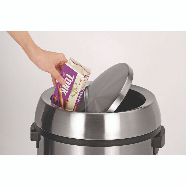 ALPINE INDUSTRIES ALP47065LC 17 Gal Stainless Steel Swivel Trash Can Cover, 15.7 x 15.67 x 15.67, Silver