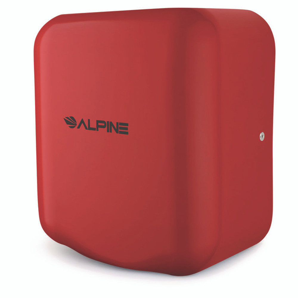 ALPINE INDUSTRIES ALP40010RED Hemlock Commercial Automatic 120V Hand Dryer, 6.68 x 11.41 x 12.31, Stainless Steel, Red