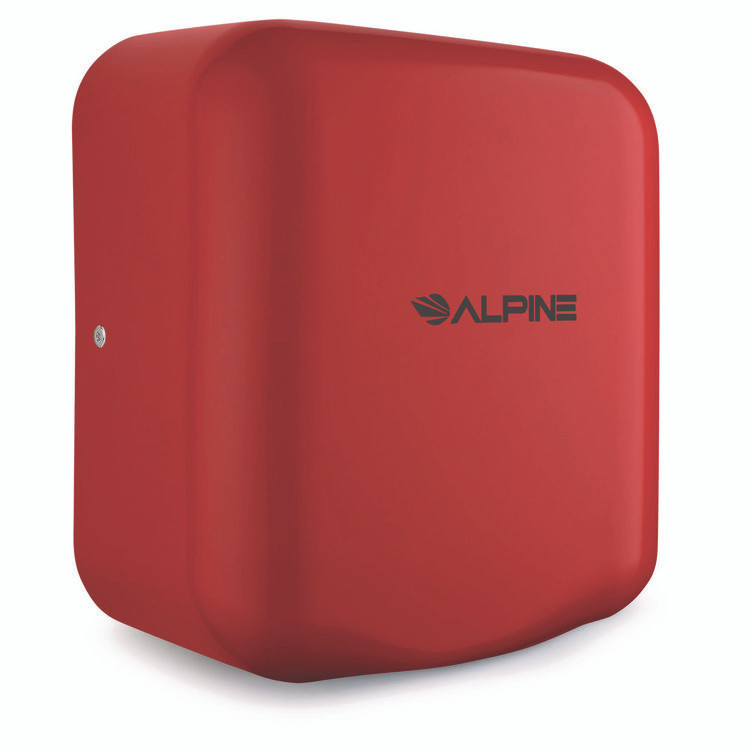 ALPINE INDUSTRIES ALP40010RED Hemlock Commercial Automatic 120V Hand Dryer, 6.68 x 11.41 x 12.31, Red
