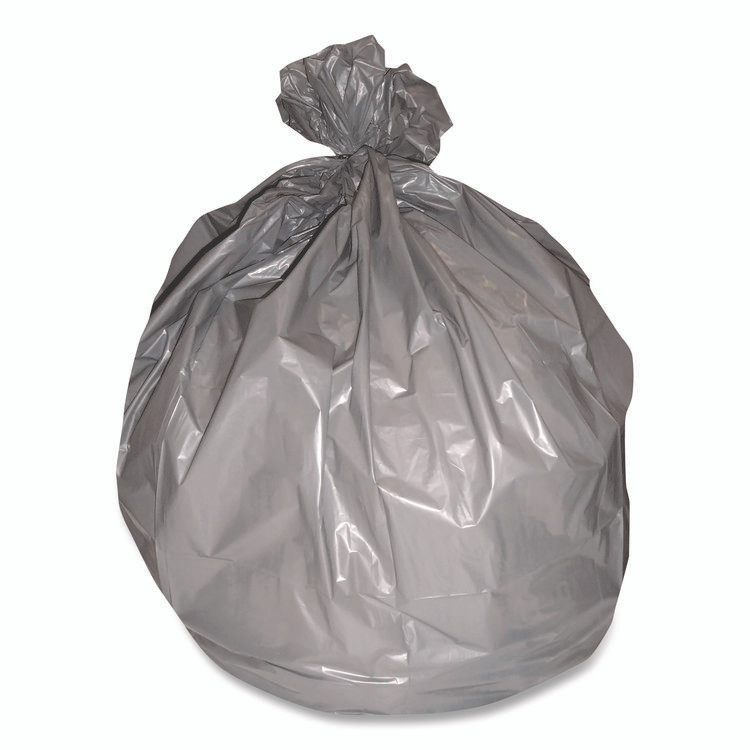 HERITAGE 2597604 Linear Low-Density Can Liners, 45 gal, 1.1 mil, 40" x 46", Gray, Flat Pack, 125/Carton