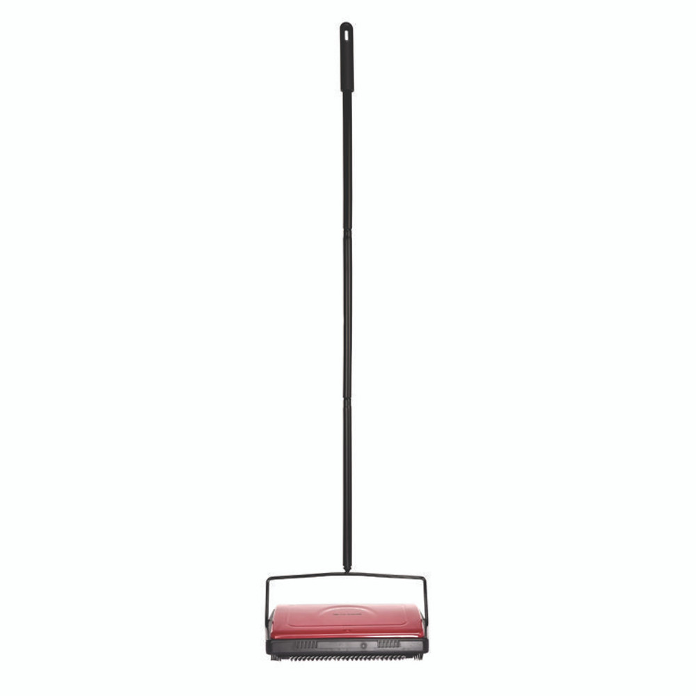 ALPINE INDUSTRIES ALP469REDNEW Manual Triple Brush Carpet and Floor Sweeper, 42.5" Handle, Red