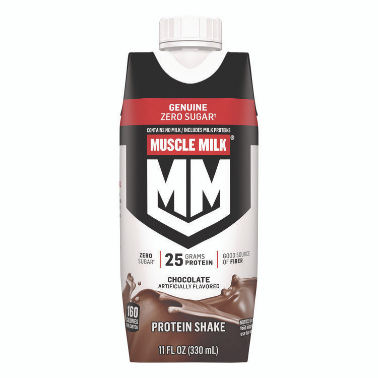 HORMEL FOODS, LLC MUSCLE MILK PROTEIN™ 22002378 Genuine Chocolate Protein Shake, 11 oz Carton, 18/Carton