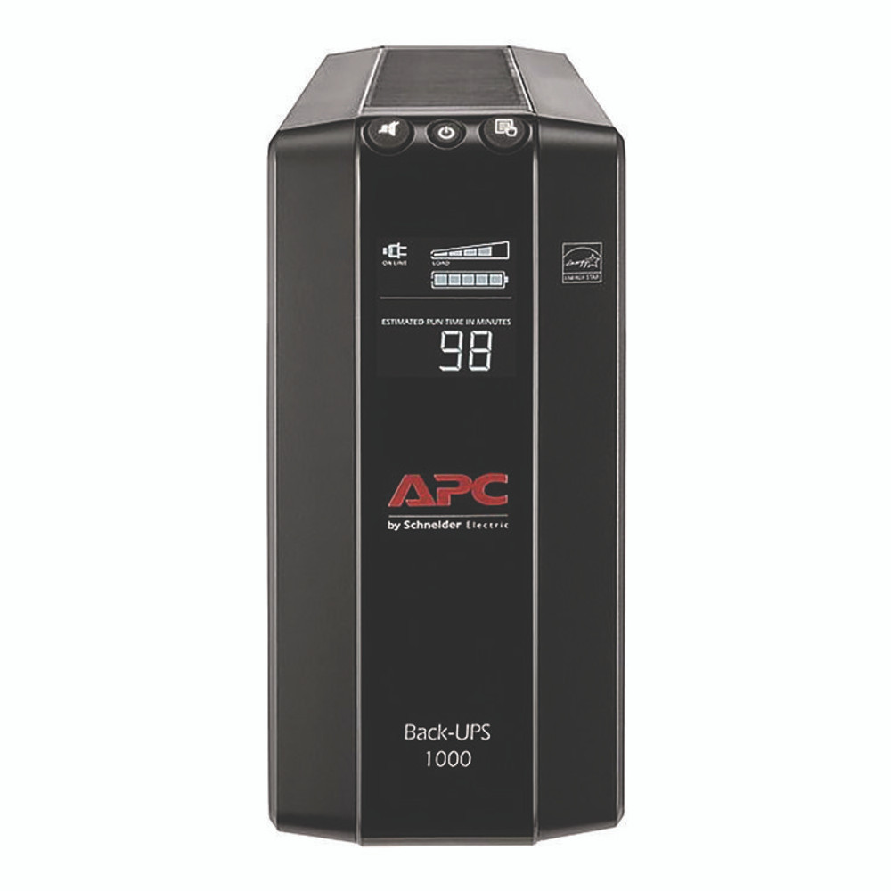 AMERICAN POWER CONVERSION APC® 2724587 Back-UPS Pro Compact Tower LCD Battery Backup and Surge Protector with USB, 1,000 VA, 8 Outlets, 1,103 J