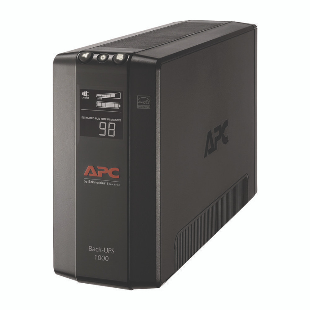 AMERICAN POWER CONVERSION APC® 2724587 Back-UPS Pro Compact Tower LCD Battery Backup and Surge Protector with USB, 1,000 VA, 8 Outlets, 1,103 J