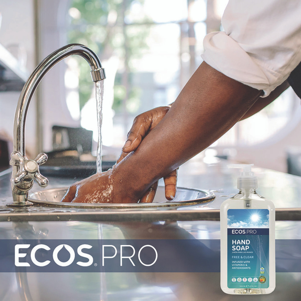 EARTH FRIENDLY PRODUCTS ECOS® PL96636CT Liquid Hand Soap, Free and Clear, 17 oz, 6/Carton