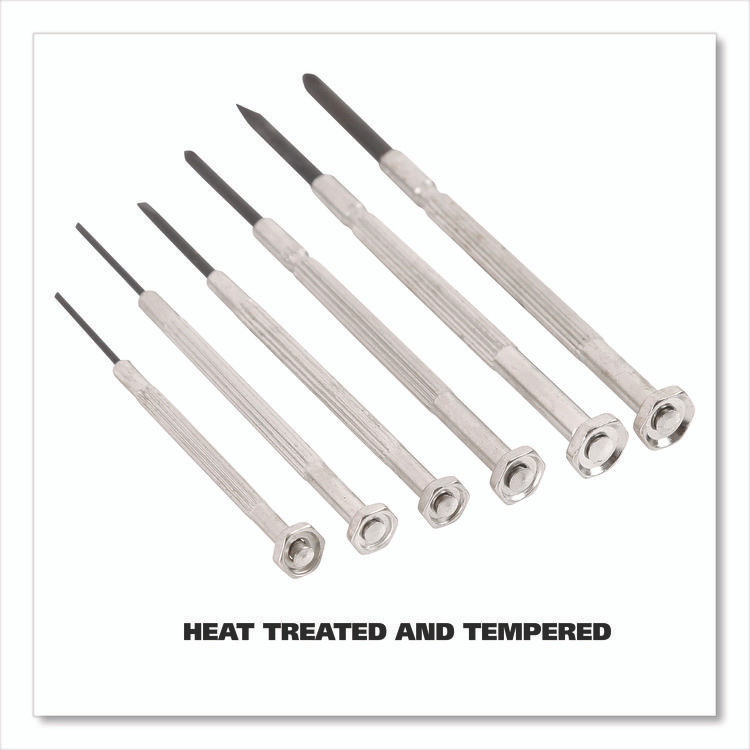 GREAT NECK SAW MFG. GP6C Precision Screwdriver Set, Six-Piece, Phillips/Slotted, Assorted Lengths, Polished Steel Handles