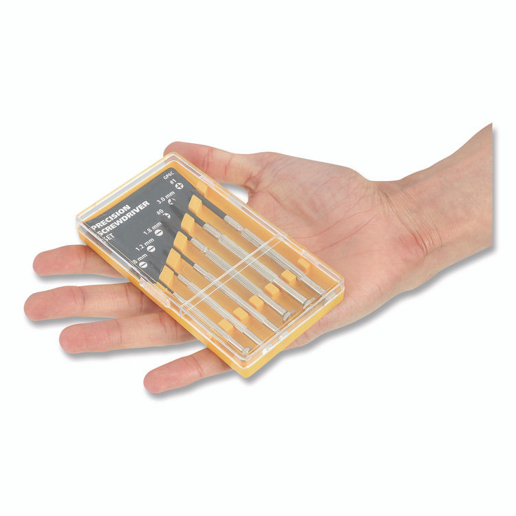 GREAT NECK SAW MFG. GP6C Precision Screwdriver Set, Six-Piece, Phillips/Slotted, Assorted Lengths, Polished Steel Handles