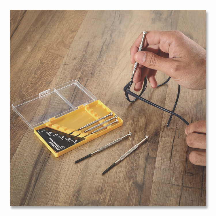 GREAT NECK SAW MFG. GP6C Precision Screwdriver Set, Six-Piece, Phillips/Slotted, Assorted Lengths, Polished Steel Handles