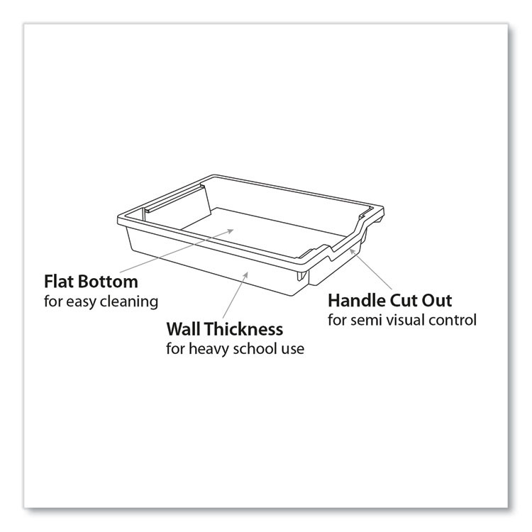 GRATNELLS USA, LLC FAS0229P6 F2 Deep Trays with Antimicrobial Protection for Storage Frames and Trolleys, 3.57 gal, 12.28 x 16.81 x 6.25, Trans Kiwi, 6/PK